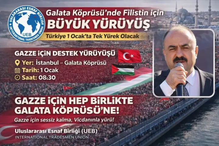 Galata'daki Esnaf ve Sanayicilere Gazze Yürüyüşüne Katılma Daveti yapıldı.