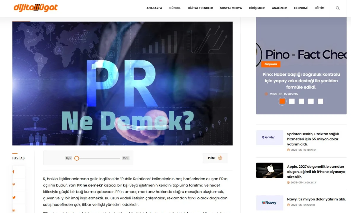 Dijital Lugat’tan PR Dünyasına Derinlemesine Bir Bakış: “PR Ne Demek?” Yazısı Yayında!