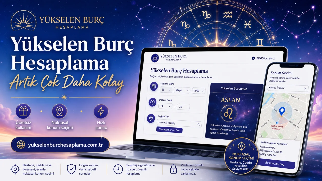 Yükselen Burç Hesaplamak Artık Çok Daha Kolay: Ücretsiz ve Noktasal Konum Destekli Yeni Uygulama